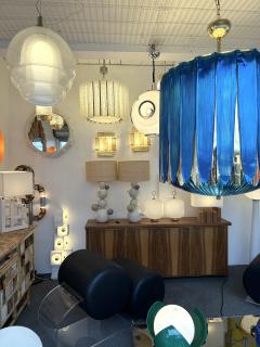 Murano Glass Tube and Metal Chrome Chandelier Italy 1970s - 3480043