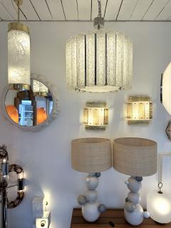 Murano Glass Tube and Metal Chrome Chandelier Italy 1970s - 3480045