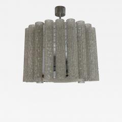 Murano Glass Tube and Metal Chrome Chandelier Italy 1970s - 3482178