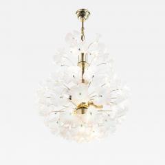 Murano Glass and Brass Hibiscus Chandelier Italy 1950s - 504034