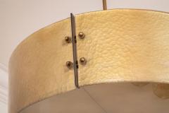 Murano Glass and Patinated Brass Drum Chandelier - 4688110