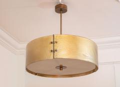 Murano Glass and Patinated Brass Drum Chandelier - 4688119