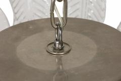 Murano Italian Mid Century Glass and Silver Metal Pendant Chandelier - 4630945