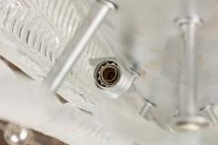 Murano Italian Mid Century Glass and Silver Metal Pendant Chandelier - 4630950