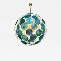 Murano Metallic Blue Disc Sputnik Lamp - 4226944