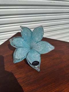 Murano Powder Blue Handblown Flower - 4397932