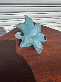 Murano Powder Blue Handblown Flower - 4397992