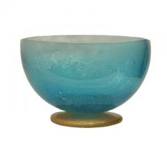 Murano Pulegoso Glass Pedestal Bowl with Gold Inclusions - 3950324