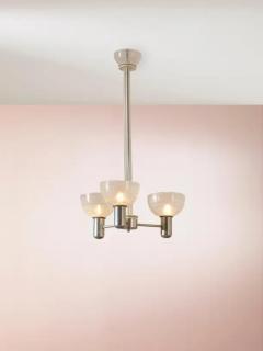 Murano Rationalist Chandelier with Filigrana and Lattimo Glass Italy 1930s - 3469467