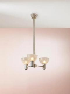 Murano Rationalist Chandelier with Filigrana and Lattimo Glass Italy 1930s - 3469469