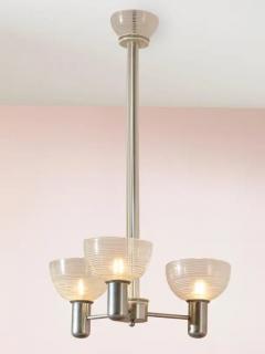 Murano Rationalist Chandelier with Filigrana and Lattimo Glass Italy 1930s - 3469470