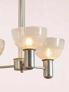 Murano Rationalist Chandelier with Filigrana and Lattimo Glass Italy 1930s - 3469471