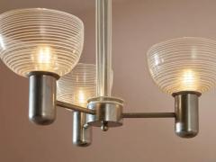 Murano Rationalist Chandelier with Filigrana and Lattimo Glass Italy 1930s - 3469474