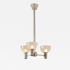 Murano Rationalist Chandelier with Filigrana and Lattimo Glass Italy 1930s - 3540771