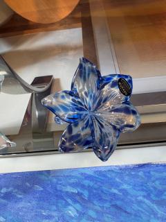 Murano Royal Blue Handblown Flower - 4359957