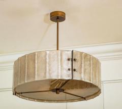 Murano Scavo Glass and Bronzed Structure Drum Chandelier - 4577199