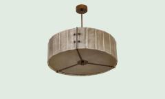 Murano Scavo Glass and Bronzed Structure Drum Chandelier - 4589233