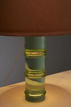 Murano Solid Glass Table Lamp with Orange Shade 1950s - 4500209