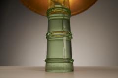 Murano Solid Glass Table Lamp with Orange Shade 1950s - 4500210
