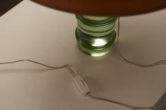 Murano Solid Glass Table Lamp with Orange Shade 1950s - 4500212