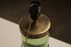 Murano Solid Glass Table Lamp with Orange Shade 1950s - 4500214