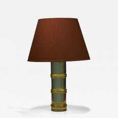 Murano Solid Glass Table Lamp with Orange Shade 1950s - 4503968