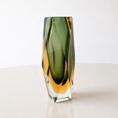 Murano Sommerso Faceted Glass Vase Italy 1960s  - 4704993