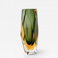 Murano Sommerso Faceted Glass Vase Italy 1960s  - 4705252