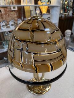 Murano Table Lamp with Amber Dome Shade and Brass Base 1970s - 4514036