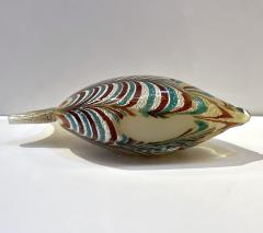 Murano Vintage Amber Silver Brown Turquoise Blue Art Glass Fish Sculpture - 3431525