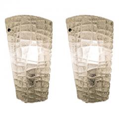 Murano Wall Lights with Textured Glass Italy 1960s - 935536