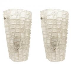 Murano Wall Lights with Textured Glass Italy 1960s - 935538