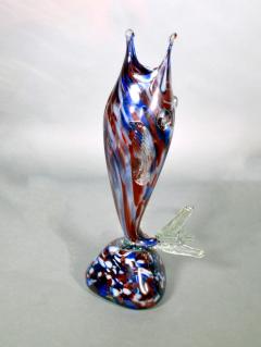 Murano glass Italian Murano End of Day Fish Sculpture - 2578960