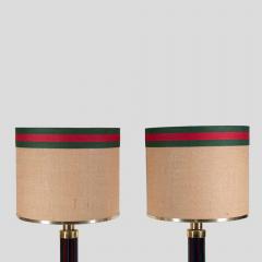 Murano glass and brass table lamps with Gucci inspired shades - 4687261