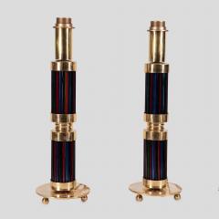 Murano glass and brass table lamps with Gucci inspired shades - 4687263