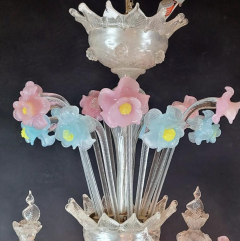 Murano glass chandelier with Flowers Italy 20th - 4370095