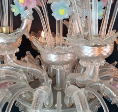 Murano glass chandelier with Flowers Italy 20th - 4370098