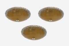 Murano glass flush mount ceiling light Italy circa 1960s - 4802328