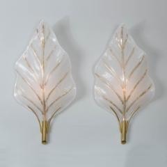 Murano glass leaf wall lights - 1202905