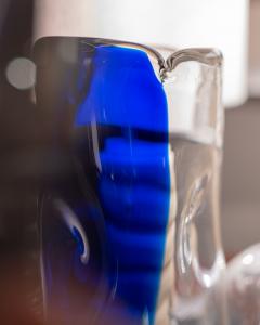 Murano glass vase with abstract blue motif Italy late 1970s  - 2478568