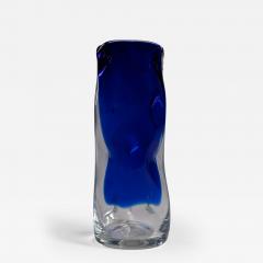 Murano glass vase with abstract blue motif Italy late 1970s  - 2482840