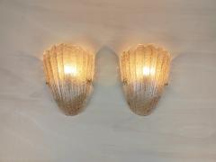 Murano glass wall sconce smokey brown grained half cup - 4534541