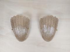 Murano glass wall sconce smokey brown grained half cup - 4534542