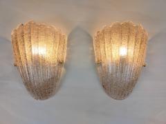 Murano glass wall sconce smokey brown grained half cup - 4534543