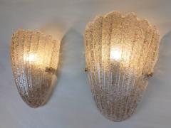 Murano glass wall sconce smokey brown grained half cup - 4534544