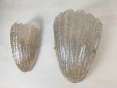 Murano glass wall sconce smokey brown grained half cup - 4534546