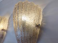 Murano glass wall sconce smokey brown grained half cup - 4534547