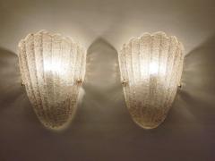 Murano glass wall sconce smokey brown grained half cup - 4534549