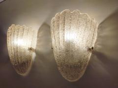 Murano glass wall sconce smokey brown grained half cup - 4534550
