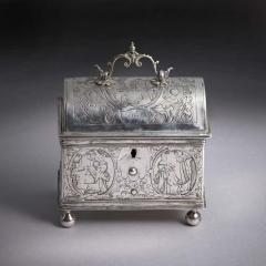 Museum Grade Mid 17th Century Dutch Engraved Silver Wedding Coffin or knottekist - 3231692